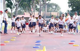 Students playing sports
